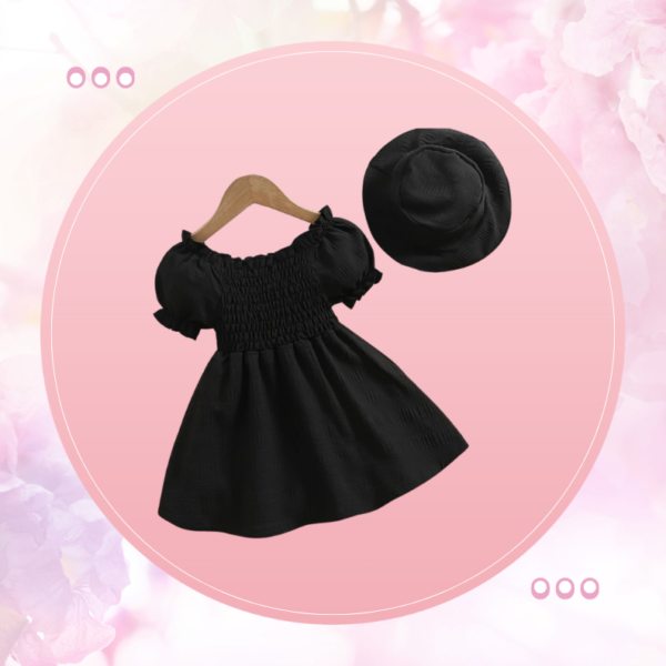 Black frock with hat